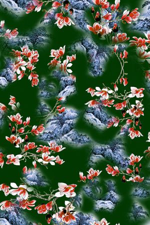 花卉印花华亿平台图片