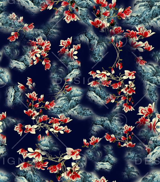 花卉印花华亿平台图片