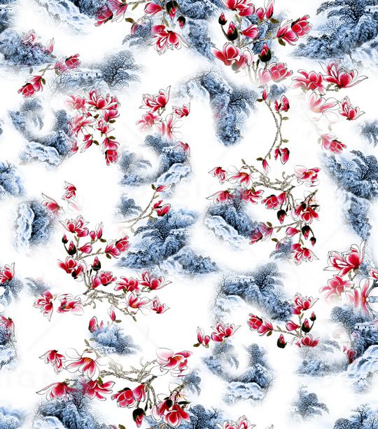 花卉印花华亿平台图片