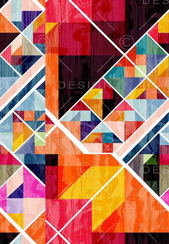 几何方块印花华亿平台图片