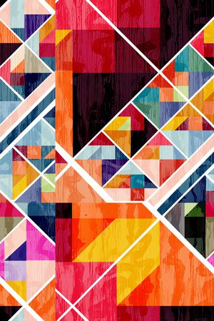 几何方块印花华亿平台图片