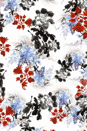 水墨印花华亿平台图片