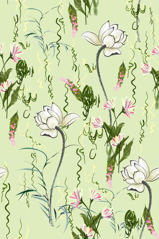 荷花印花华亿平台图片