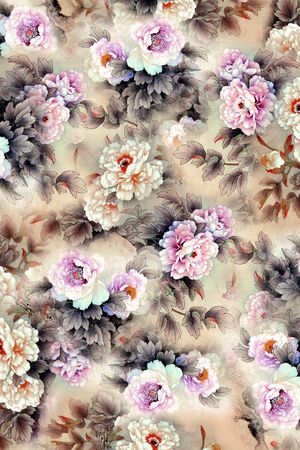 牡丹印花华亿平台图片