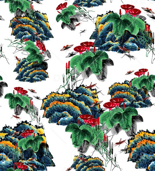 中国风印花华亿平台图片