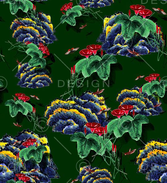 中国风印花华亿平台图片