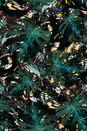 树叶印花华亿平台图片