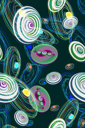 抽象三维立体空间印花华亿平台图片