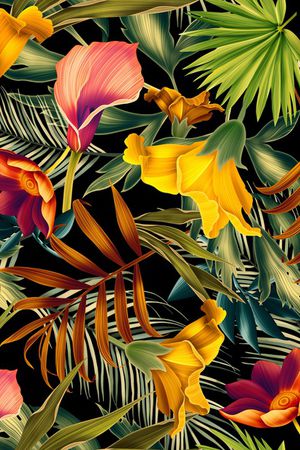 植物花纹印花华亿平台图片