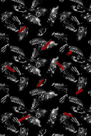 手绘城市建筑印花华亿平台图片