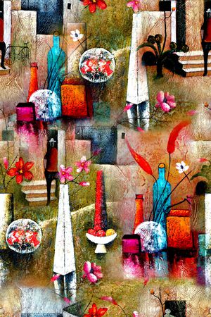 抽象印花华亿平台图片