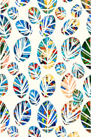 树叶印花华亿平台图片