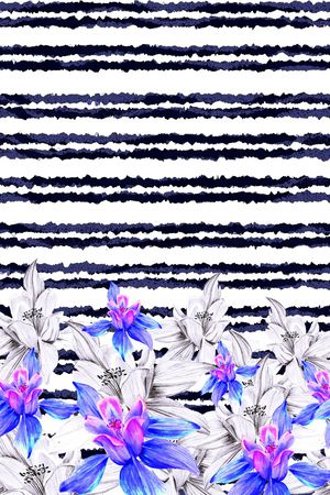 手绘花卉印花华亿平台图片