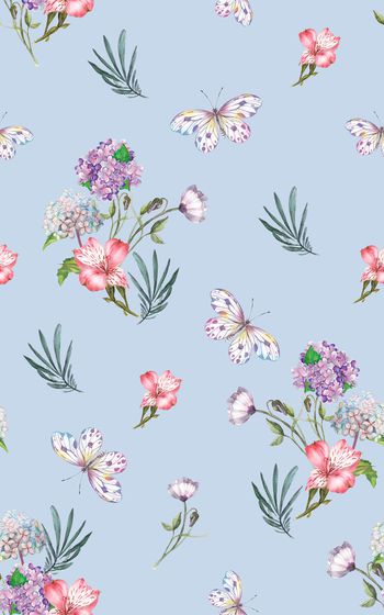 878107-20170623 细腻水彩植物 蝴