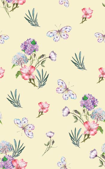 878108-20170623 细腻水彩植物 蝴