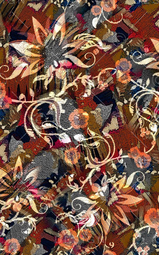 油画风印花华亿平台图片