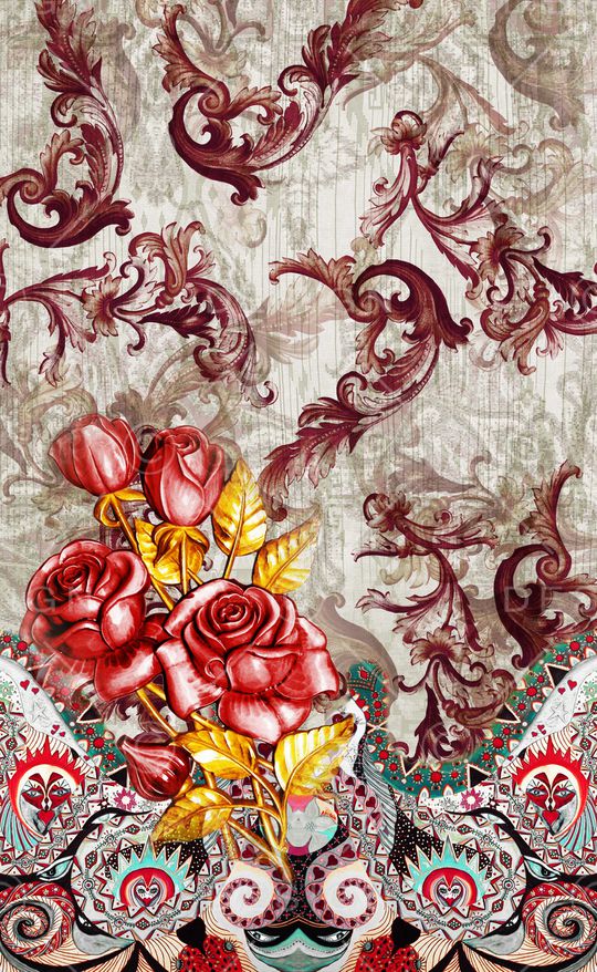 花卉印花华亿平台图片