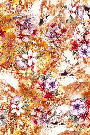 花卉印花华亿平台图片