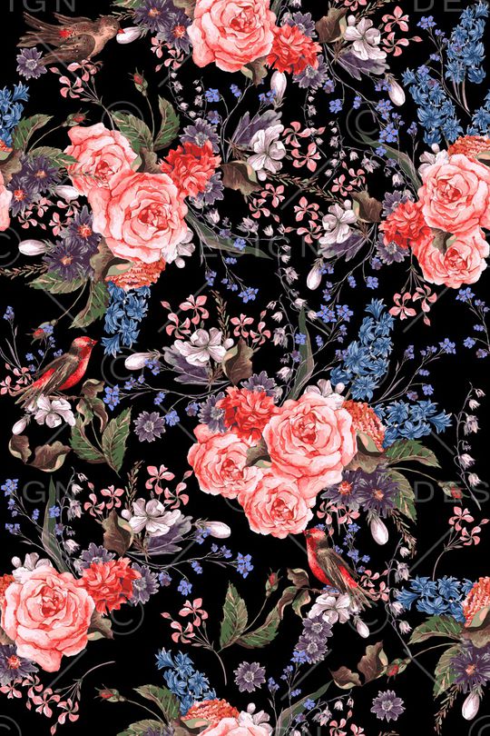 花卉印花华亿平台图片