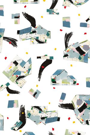 水墨印花华亿平台图片