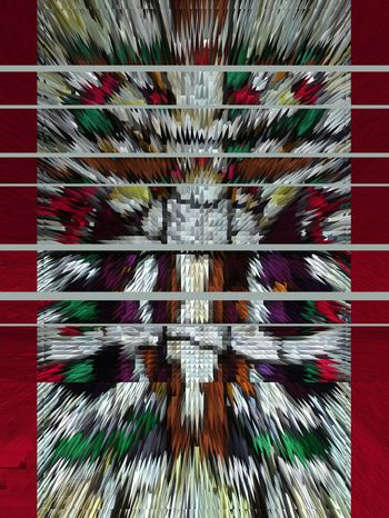 几何抽象印花华亿平台图片