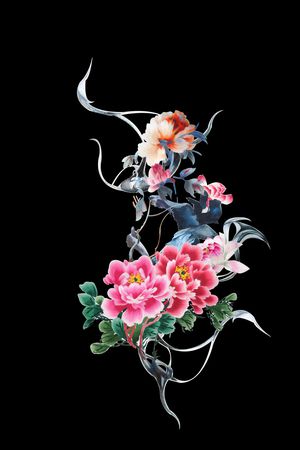 花卉印花华亿平台图片