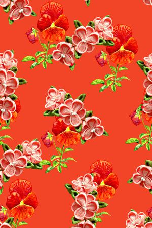 春夏清爽雪纺真丝棉丝巾布料泳装童趣印花印花华亿平台图片