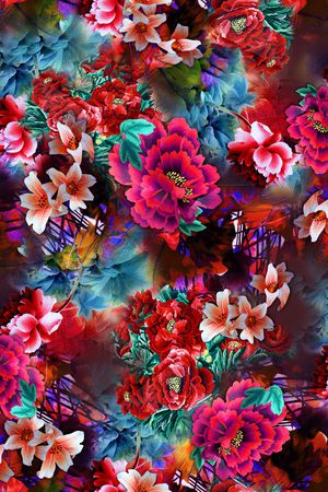 牡丹印花华亿平台图片