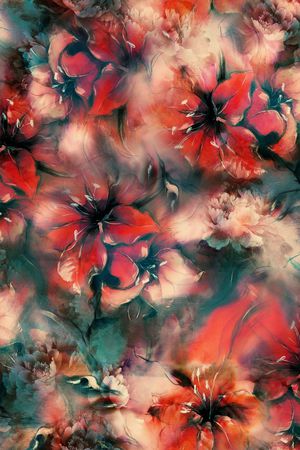 花卉印花华亿平台图片