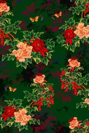 国画花卉印花华亿平台图片