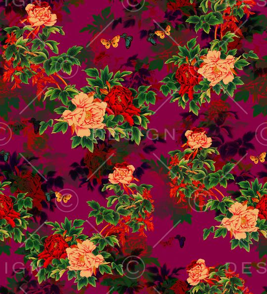 国画花卉印花华亿平台图片