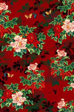 国画花卉印花华亿平台图片