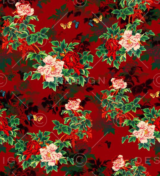 国画花卉印花华亿平台图片