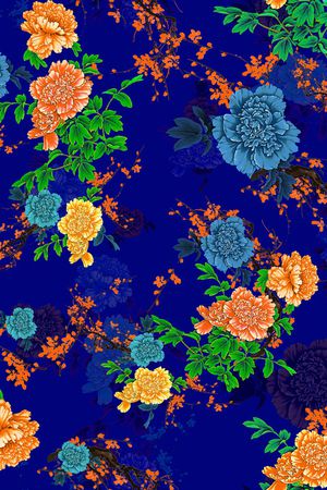 牡丹印花华亿平台图片