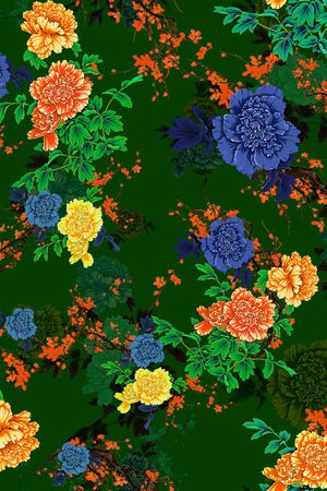 牡丹印花华亿平台图片