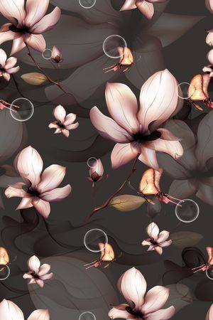 玉兰花印花华亿平台图片