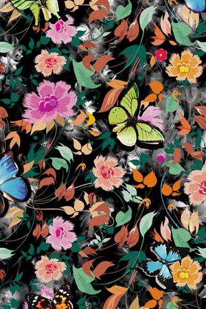 花卉印花华亿平台图片