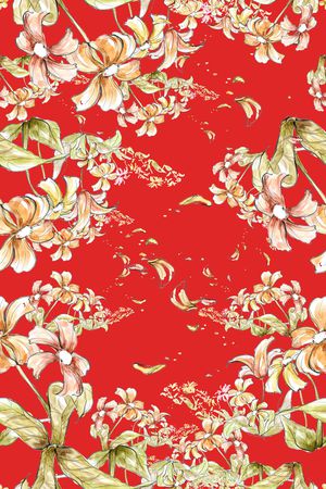 花卉印花华亿平台图片