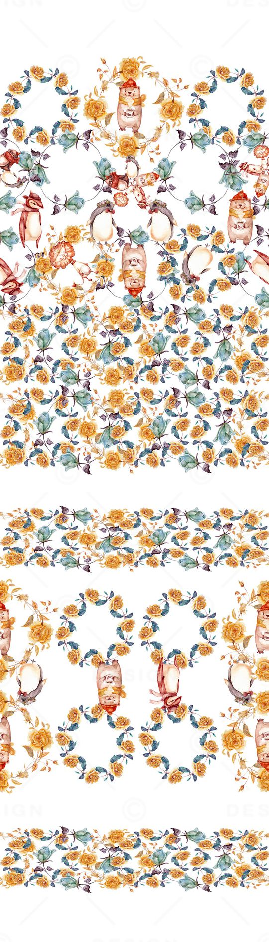 卡通动物印花华亿平台图片