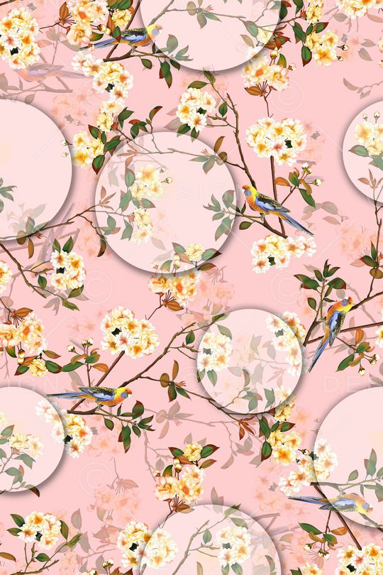 花鸟印花华亿平台图片