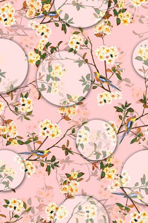 花鸟印花华亿平台图片