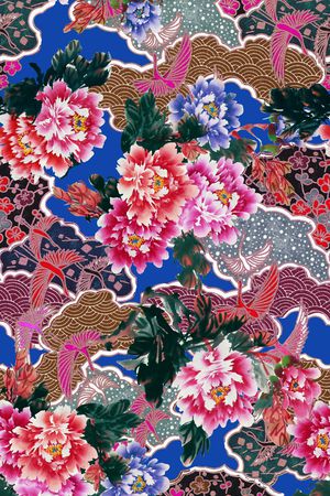 水墨印花华亿平台图片