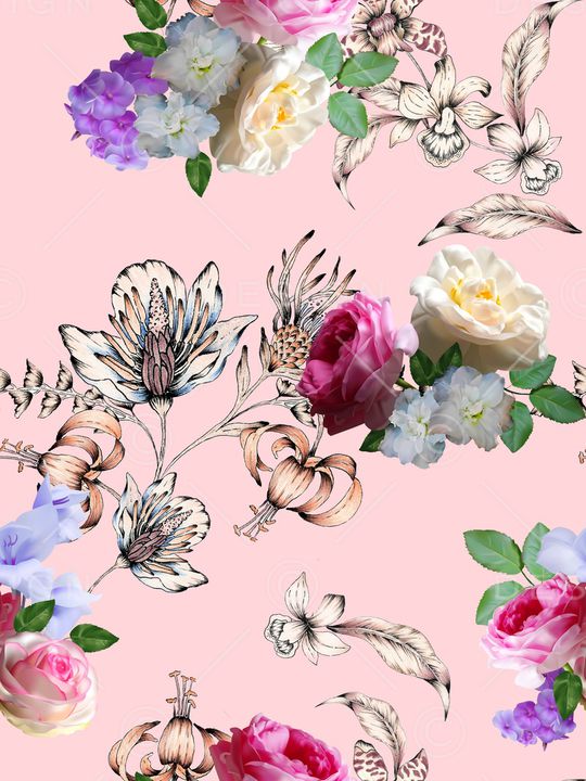 玉兰花印花华亿平台图片