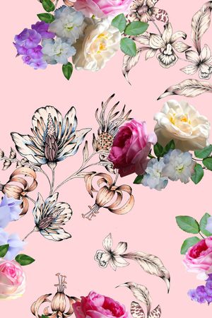 玉兰花印花华亿平台图片