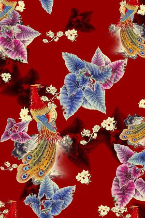 植物叶子印花华亿平台图片