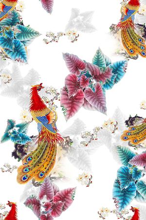 植物叶子印花华亿平台图片