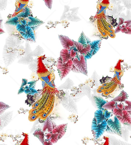 植物叶子印花华亿平台图片