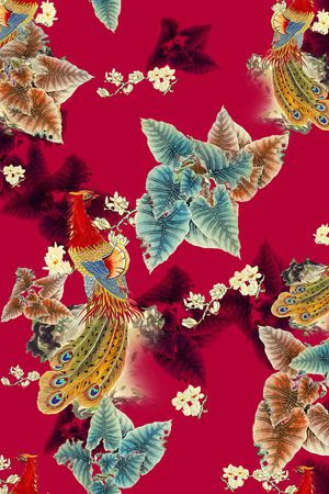 植物叶子印花华亿平台图片