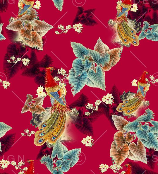 植物叶子印花华亿平台图片