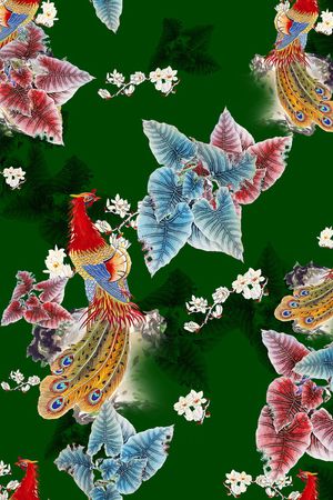 植物叶子印花华亿平台图片